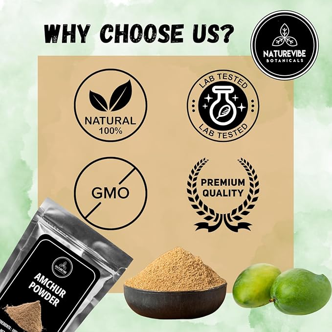 Naturevibe Botanicals Amchur Powder 8 Ounces | Pure and Raw | Non-GMO and Gluten Free | Adds Flavor and Taste