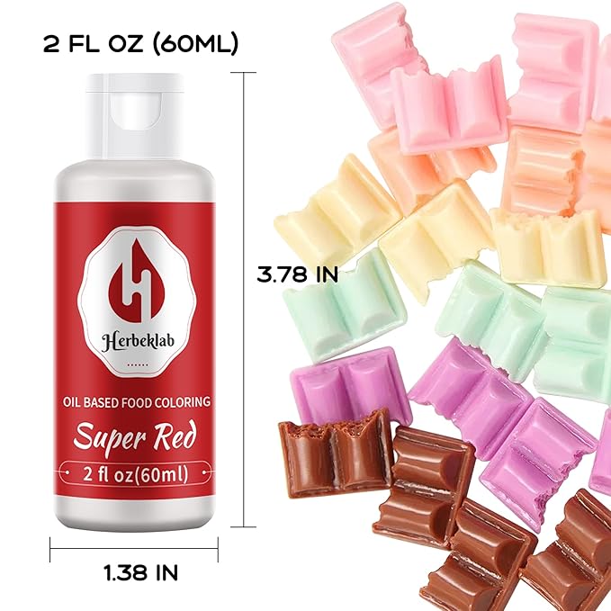 Christmas Red Oil Based Food Coloring – 2 fl oz Professional Grade Concentrated Oil Food Dye for Melting Chocolate, Candy Melts, Cake Pops, Strawberries & Christmas Baking