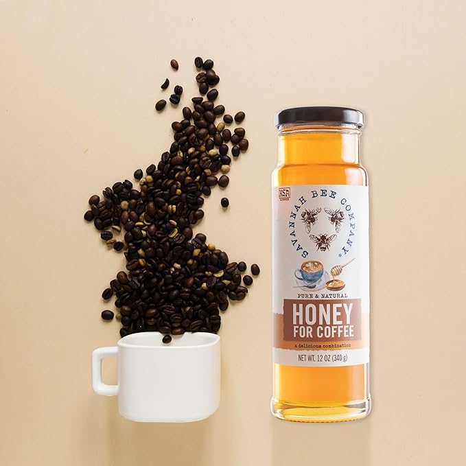 Savannah Bee Honey for Coffee - Natural Sweetener - Perfect to Off Set Bold Coffee Flavor