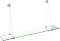 Spancraft Glass CR-4.75x21-Brushed Steel Crane Glass Shelf, Brushed Steel, 4.75" x 21"