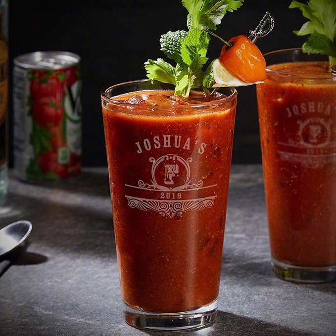 Custom Bloody Mary Glasses - Engraved Cocktail Glass, Gifts for Bloody Mary Lovers,