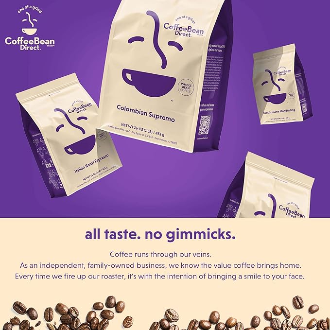 Coffee Bean Direct Vermont Maple Crunch Flavored, Whole Bean Coffee, 5-Pound Bag