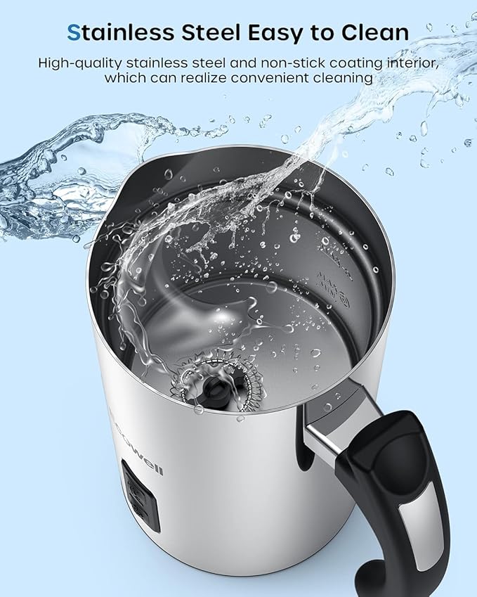 Electric Milk Frother, Milk Steamer for Coffee, Automatic Hot and Cold Milk Foam Froth Maker, Milk Warmer Foamer for Latte, Cappuccinos, Macchiato, 8.1oz/240 ml