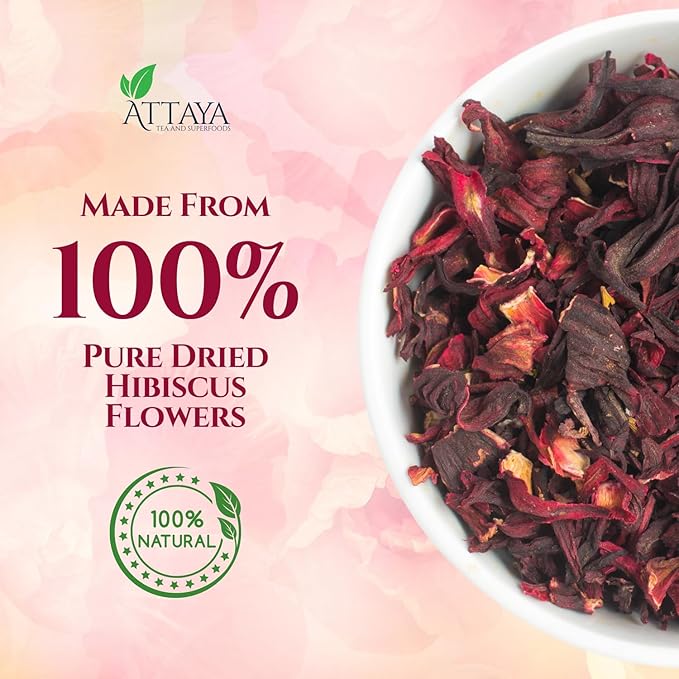 Attaya Pure Hibiscus Tea Bags 35 Count - Premium Herbal Tea - Dried Hibiscus Flowers - Antioxidant-Rich for Wellness & Relaxation - Caffeine-Free, Non-GMO, No Sugar - Eco-Friendly Bags