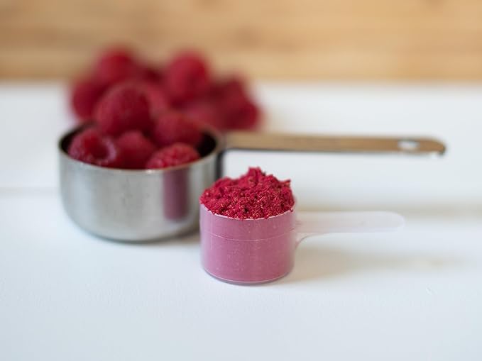 KOYAH - Organic Raspberry Powder 30 Servings (1 Scoop = 15 Raspberries), Freeze-Dried, Whole-Berry Powder, Equivalent to 450 Raspberries