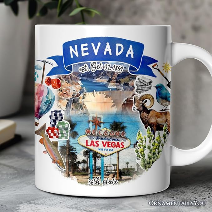 OrnamentallyYou Artistic Nevada State Themes and Landmarks Mug