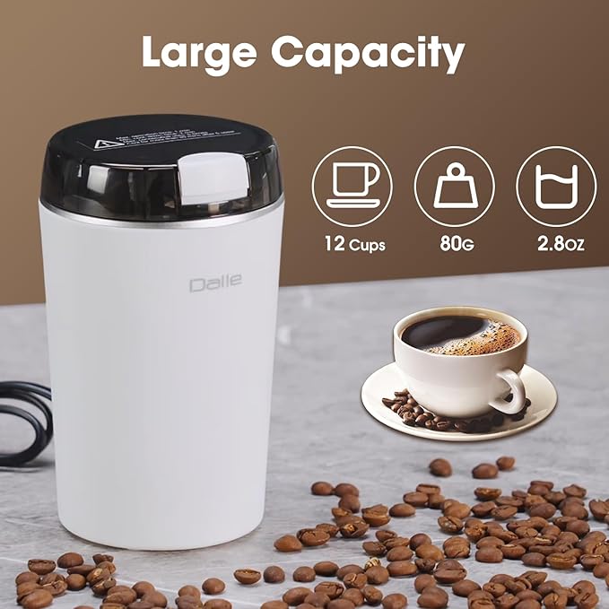 Small Coffee Grinder | 200W 28000RPM Stainless Steel Spice Grinder | Electric Find Powder Grinder for Coffee Beans Spices Seasoning Pepper Herbs Nuts Seed Grain