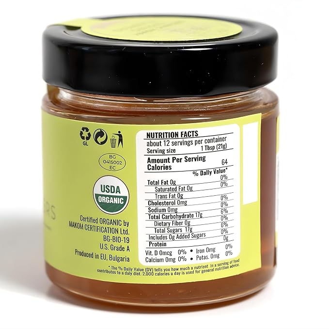 ORPHE Organic Honey Spring Flowers – Clean Simple Natural Sweetener for Coffee, Tea, Matcha and Breakfast, Unheated & Creamed 9oz Glass Jar