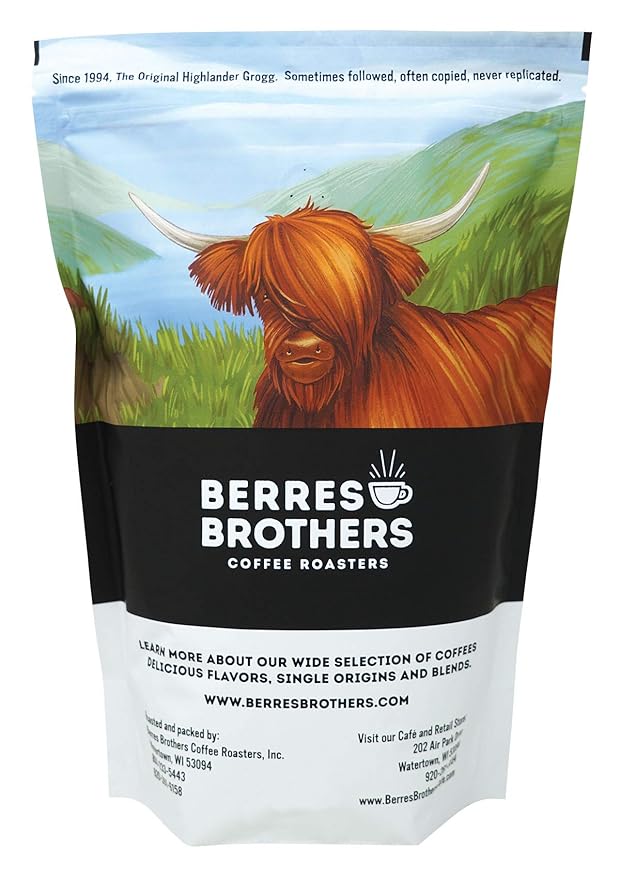 Berres Brothers Highlander Grogg Whole Bean Coffee 2 Pound Package Combination of Caramel, Butterscotch and Hazelnut, 2 LB Whole Bean Coffee Medium Roast