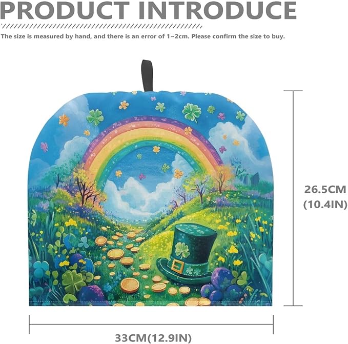 Rainbow Tea Pot Cover Keep Warm Teapot Insulation Cover Green Hat Tea Cozies Covers for St. Patrick's Day Home Decor Teapot Dust Protector