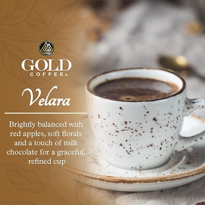 Gold Coffee Co. Velara Premium Blend | Light Roast, Ground | 100% Arabica Coffee | 12 oz., (Pack of 6)