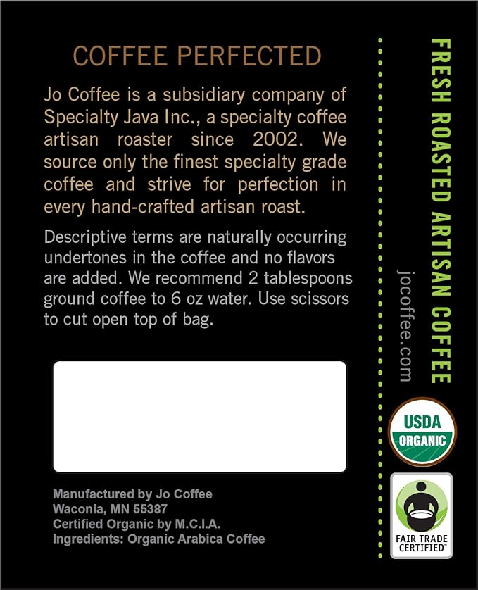 NO FUN JO DECAF: 2 lb, Organic Decaf Coffee, Whole Bean, Swiss Water Process, Fair Trade Certified, Medium Dark Roast, 100% Arabica Coffee, Great for Espresso, Chemical Gluten Free by Jo Coffee®