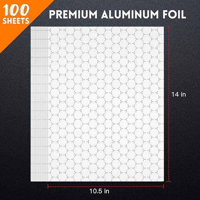 EcoDispose Pre-Cut Insulated Foil Sandwich Wrap Sheets Grease-Resistant for Hot Food (10-1/2" x 14",100 PCS)