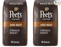 Peet's Coffee Dark Roast Whole Bean Coffee | French Roast | 36 Ounces | 2 Bags