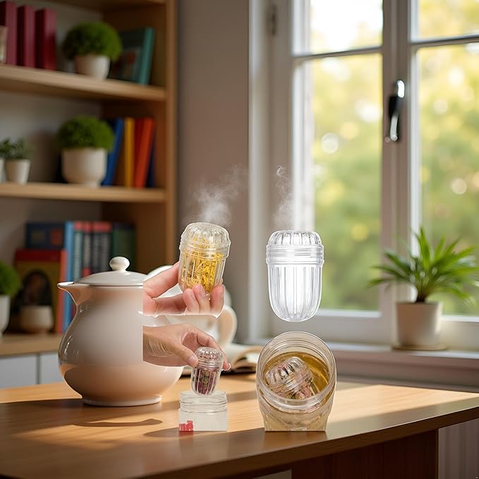 1Pc Clear Tea Infuser Ball,Plastic Mesh Tea Ball, Tea Infuser Strainer Filters for Tea,Tea Basket Coffee Filter,Tea Diffuse Infuser Strainer for Leaves Strainers