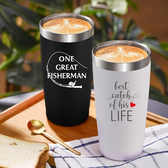 Sixspace Wedding Anniversary for Couple Friend Lovers Cups Stainless Steel Wine Tumbler Travel Mug with Straw and Lid,2 Pack (4.blackwhite)