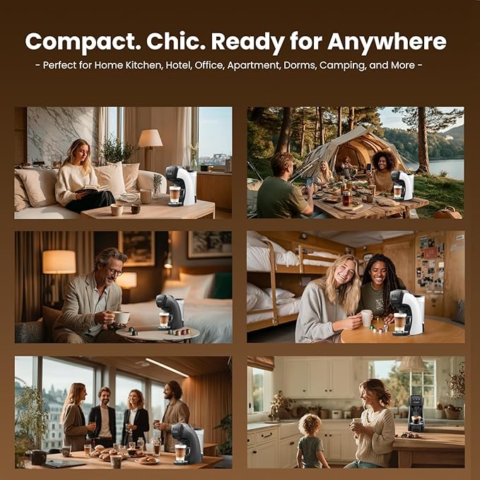 Warriors1 Coffee Maker for Keurig K Cup pod, Espresso Machine for Nespresso Original, Dolce Gusto Pods, Ground Coffee, Coffee Machine for kitchens, apartments, dorms, RVs & camping, 28 oz Reservoir