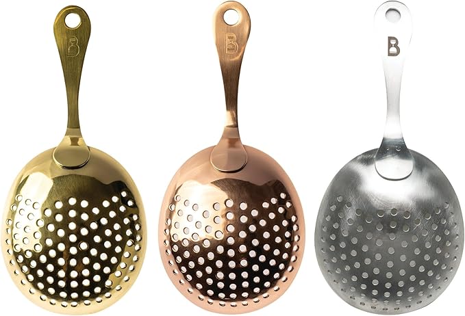 Bull in China Julep Strainer with Handle - 100% Copper | Bar Hand Sieve | Cocktail sifter | Strainer for Bartending