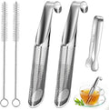 Tea Infuser for Loose Leaf Tea, 304 Stainless Steel Tea Diffusers with Tea Clip Tea Strainers Travel Fine Mesh Tea Spoon Infusers for Loose Tea, Rose, Herbs(Set of 2)