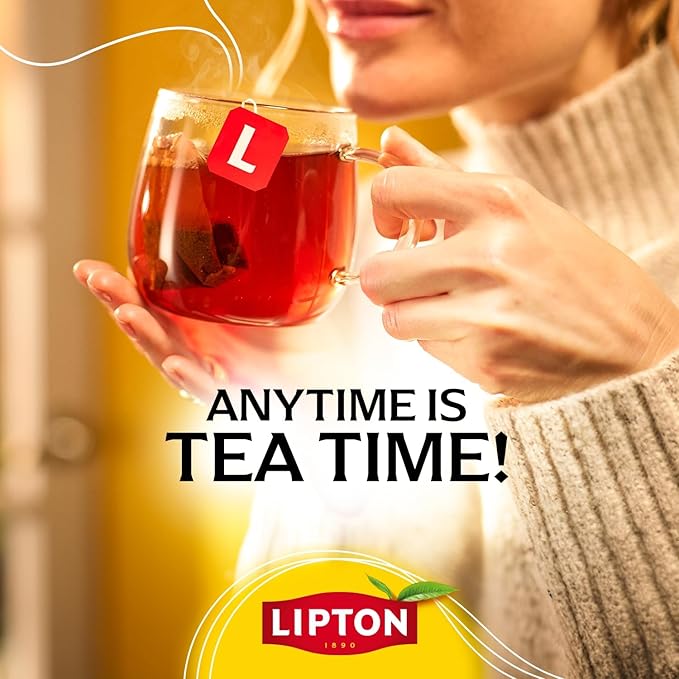 Lipton Decaf Black Tea Bags, Hot or Iced Tea, 600 Total Bags (50ct - Pack of 12)