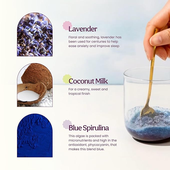 Blume Matcha & Blue Lavender Starter Pack - Organic Superfoods Booster for Lattes, Coffee & Smoothies - Vegan, Sugar and Gluten Free - Includes Frother - 50 Servings