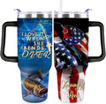 Fishing Gifts For Men Gifts for Fathers Day 40oz Black Born To Fish Forced to Work Travel Tumbler Birthday Christmas Presents For Grandpa Dad Uncle Boyfriend Fishing Lover Travel Cup With Lid Straw