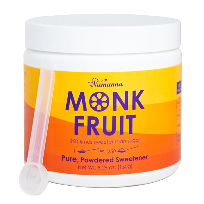 NAMANNA Pure Monk Fruit Sweetener- Zero Calorie, Zero Carb, Paleo Safe (50% Mogroside V, 150g, 3,000 Servings)