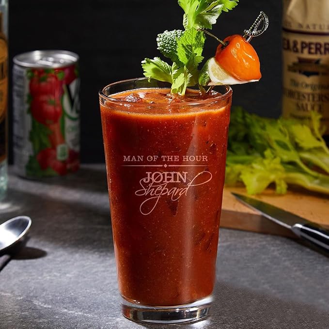 Custom Bloody Mary Glasses - Engraved Cocktail Glass, Gifts for Bloody Mary Lovers,