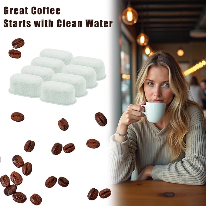 UNIV1CFLTR6PK Coffee Maker Water Filter Replacement For GE Cafe Drip Coffee Maker Carbon Coffee Filter for Models G7CDABSSTSS, G7CDAASSTSS, C7CDAAS3PD3, C7CDAAS4PW3, 8 Pcs
