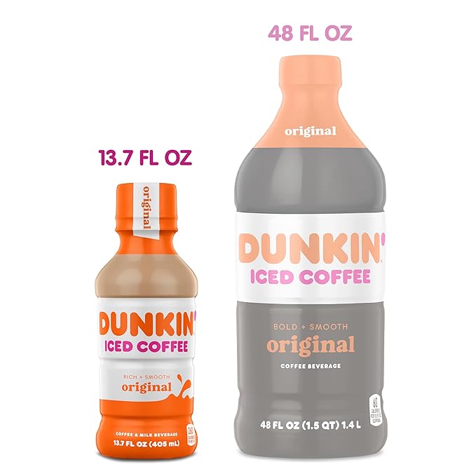Dunkin' Original Iced Coffee Bottle, 13.7 fl oz, 12 Pack