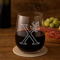 On The Rox Drinks Monogrammed Gifts For Women and Men - Letter A-Z Initial Engraved Monogram Stemless Wine Glass - 17 Oz Personalized Wine Gifts For Women and Men (X)