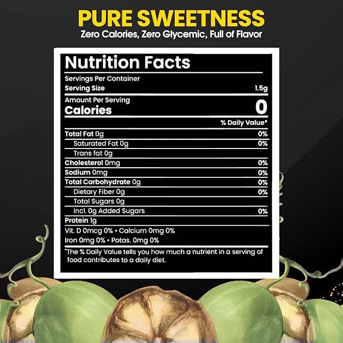 Subsugar Monk Fruit Sweetener No Erythritol, Monkfruit Liquid drops Volume: 250ml Weight: about 10 oz