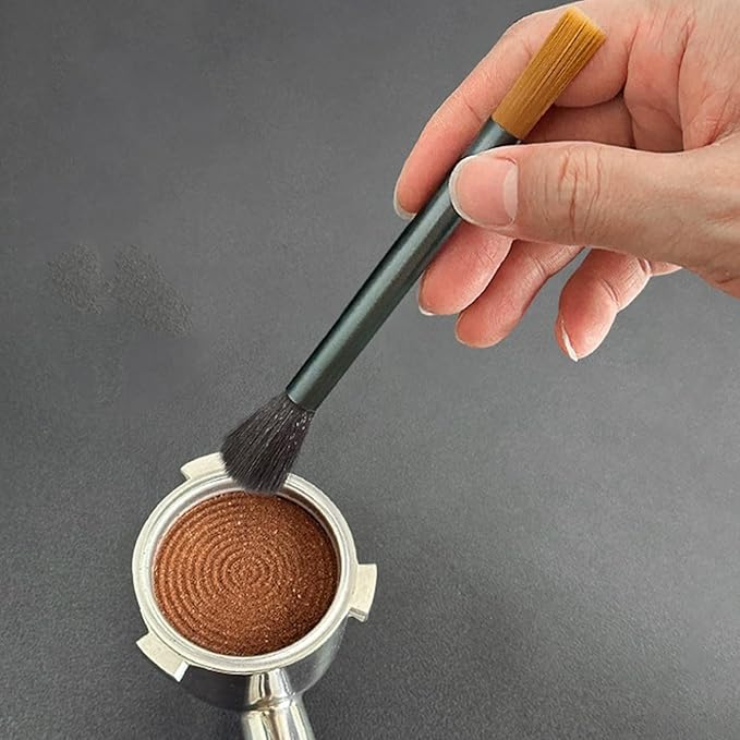 2 Pcs Dual Heade Coffee Grinder Brush, Espresso Machine Cleaning Brush Coffee Pot Brush Nylon Barista Brush Tools for Coffee Machine Toaster Cleaning
