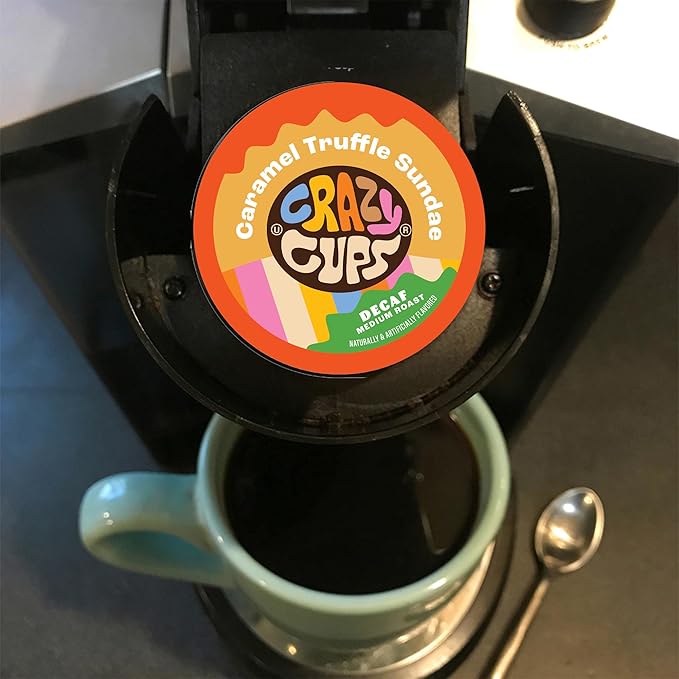 Crazy Cups Decaf Coffee Pods Variety Pack – Flavored & Unflavored Assorted Sampler, 36 Count, Compatible with Keurig K-Cup Brewers
