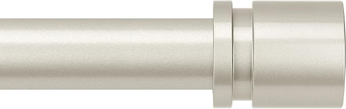 Curtain Rods for Windows 16 to 120 Inches Adjustable Length 1 Inch Diameter Window Curtain Rod with Aluminium End Cap, Brushed Nickel