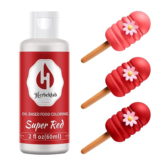 Christmas Red Oil Based Food Coloring – 2 fl oz Professional Grade Concentrated Oil Food Dye for Melting Chocolate, Candy Melts, Cake Pops, Strawberries & Christmas Baking