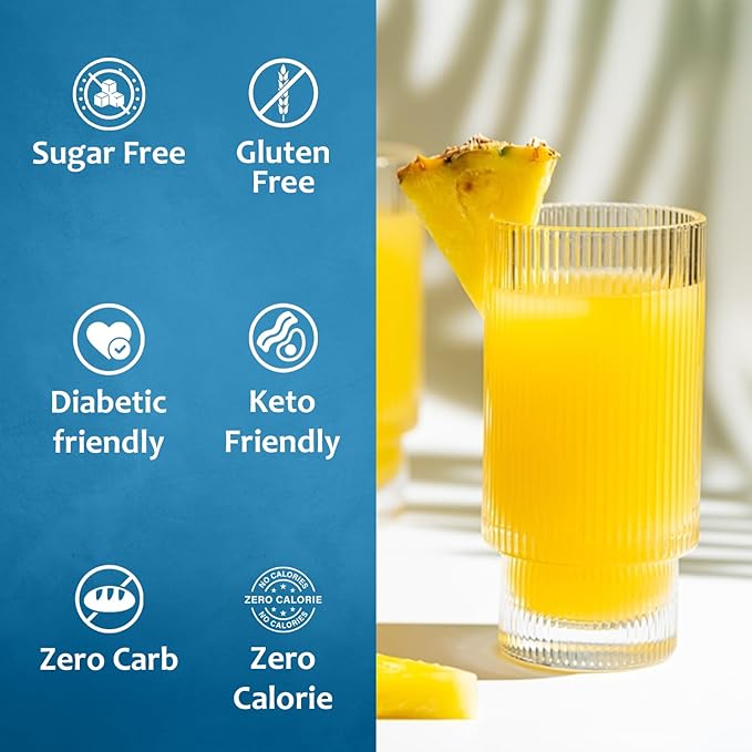 Syruvia Sugar-Free Pineapple Syrup, Flavored Syrup for Drinks, Cocktails, Lemonades, Iced Teas, and Desserts – 25.4 fl oz (Pack of 2)