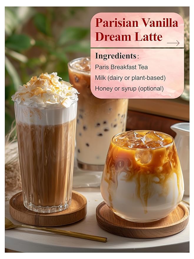 LOOMICA Paris Breakfast Black Tea, Smooth Black Tea Blend with & Natural Lavender, Refreshing Bergamot & Sweet Vanilla, Rich Morning Tea, Perfect with Milk or Honey, No Artificial Sugar Added, 20 Count