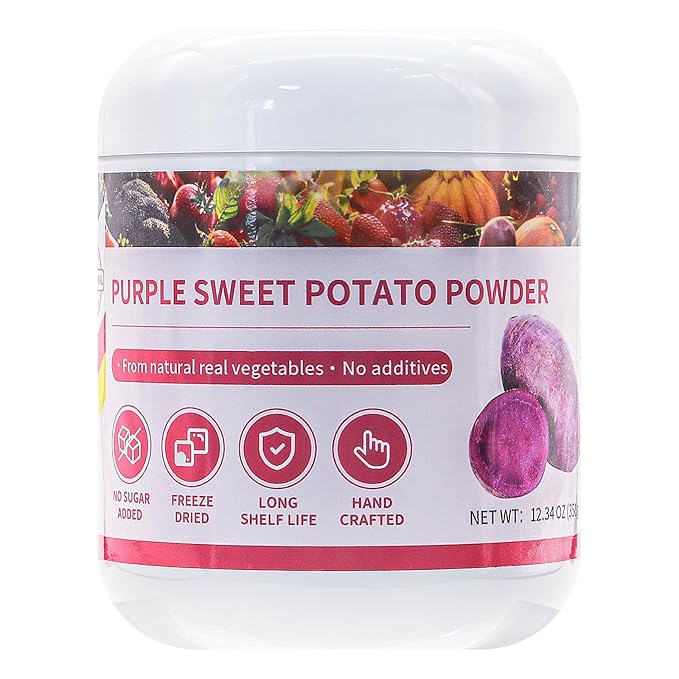GaoGaoFen Purple Sweet Potato Powder,12.3oz/350g,No Additives,Natural Food Coloring for Baking,Drinks,Smoothies