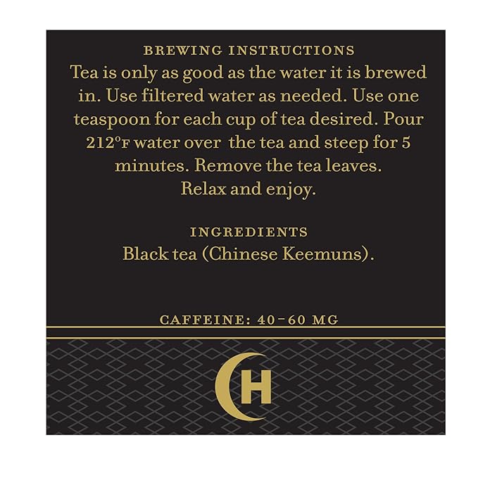 Harney & Sons English Breakfast Black Tea – 4oz Loose Leaf Tin, Pure China Keemun, Bold, Full-Bodied Flavor, Great for Hot, Iced, or Teapot Brewing