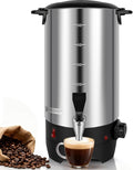 Commercial Coffee Urn, 50 Cup Coffee Maker and Hot Water Urn, 1500W Fast-Brewing Percolator for Business, Parties, Catering, and Large Gatherings (50 Cups)