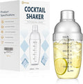 Plastic Cocktail Shaker with Measuring Scale 17oz (500ml), Leak-Proof & Shatter-Resistant Drink Mixer for Bartending, Protein Shakes, Iced Coffee & Milk Tea