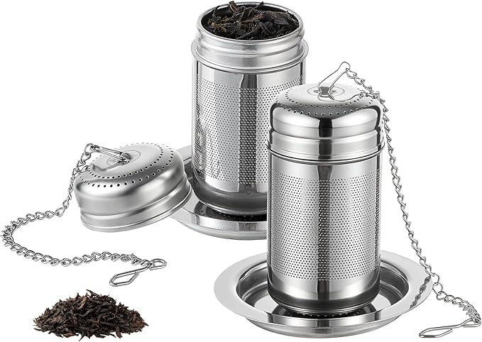 2 Pack Tea Infuser For Loose Leaf Tea, Extra Fine Mesh Tea Diffusers For Loose Tea, 316L Stainless Steel Tea Strainer, Reusable Tea Steeper For Coffee, Herbs, Fruit, Spices（3.4oz）