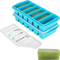 1/2 Cup Silicone Freezer Tray With Lid - Silicone Freezer Molds 2-Pack For meal prep & freezing of various sauces and other dishes, makes 12 perfect 1/2 cup portions cubes,oven and dishwasher safe