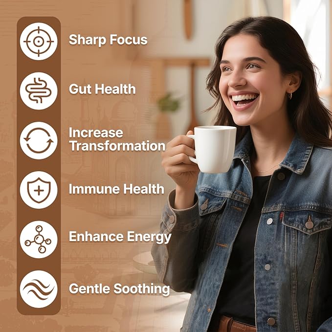 Veltracha Mushroom Chai Tea, Instant Decaf Chai Tea Powder with 6 Adaptogenic Mushrooms, Spiced Chai Latte for Energy & Focus Support, 6.35 oz 20 Servings (Classic Cocoa)