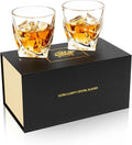 KANARS Old Fashioned Whiskey Glasses with Luxury Box - 10 Oz Twisted Liquor Tumblers for Scotch, Bourbon, and Cocktail Drinks - Set of 2 - Men Gift for Christmas Birthday Anniversary