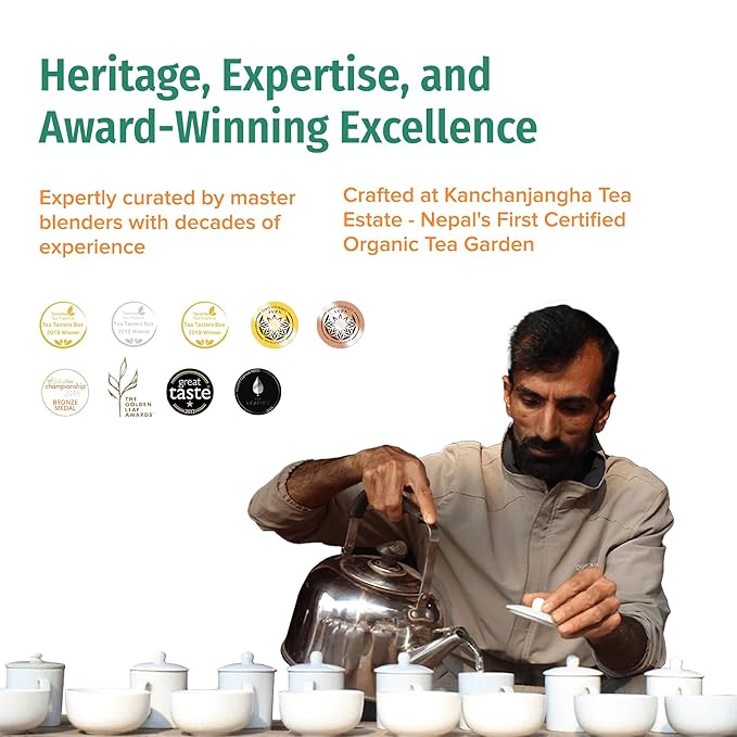 NEPAL TEA Organic Chai Tea Loose Leaf - Certified Organic Black Tea with Ginger, Cinnamon & Cardamom - Single Origin from a Family Farm in the Himalayas (Nepali Breakfast) - 3.5 Oz (100g)