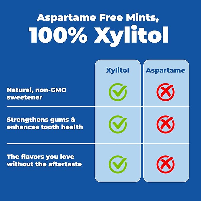 Epic 100% Xylitol Mints - Aspartame Free, Sugar Free - Fresh Fruit Flavored Mints, 55 Pieces (Pack of 10)