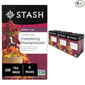 Stash Tea Cranberry Pomegranate Herbal Tea - Naturally Caffeine Free, Non-GMO Project Verified Premium Tea with No Artificial Ingredients, 18 Count (Pack of 6) - 108 Bags Total