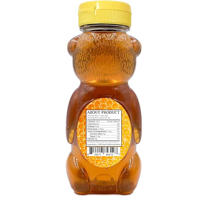 Zatural 100% Pure Natural Honey | Premium Unfiltered Sweetener & Food Ingredient | Ideal for Beverages, Baking & Culinary Use (12 Ounces)